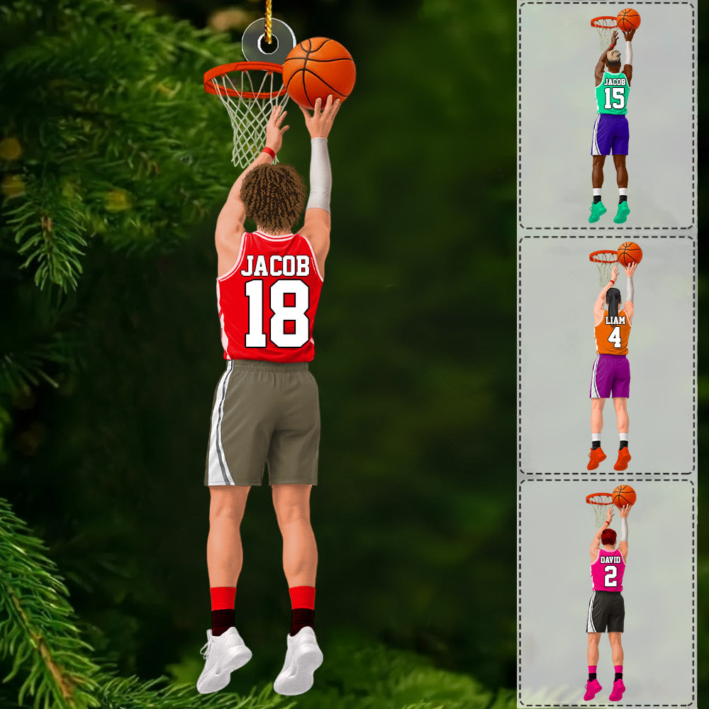 Personalized Basketball Boy Player Acrylic Ornament - Gift For Basketball Lovers Li29