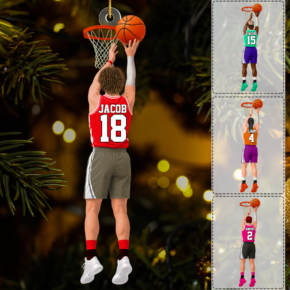 Personalized Basketball Boy Player Acrylic Ornament - Gift For Basketball Lovers Li29