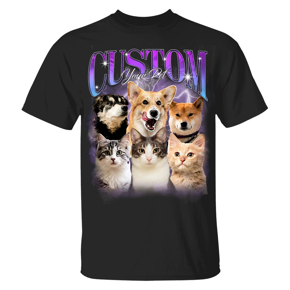 Custom Bootleg Pet Shirt, Custom Dog Shirt, Personalized with Your Own Dog or Cat,Dog Photo Retro 90's Tee Gift For Her