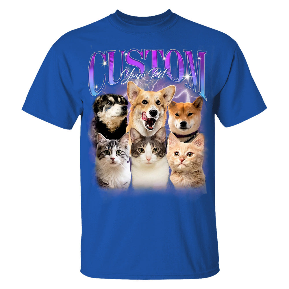 Custom Bootleg Pet Shirt, Custom Dog Shirt, Personalized with Your Own Dog or Cat,Dog Photo Retro 90's Tee Gift For Her