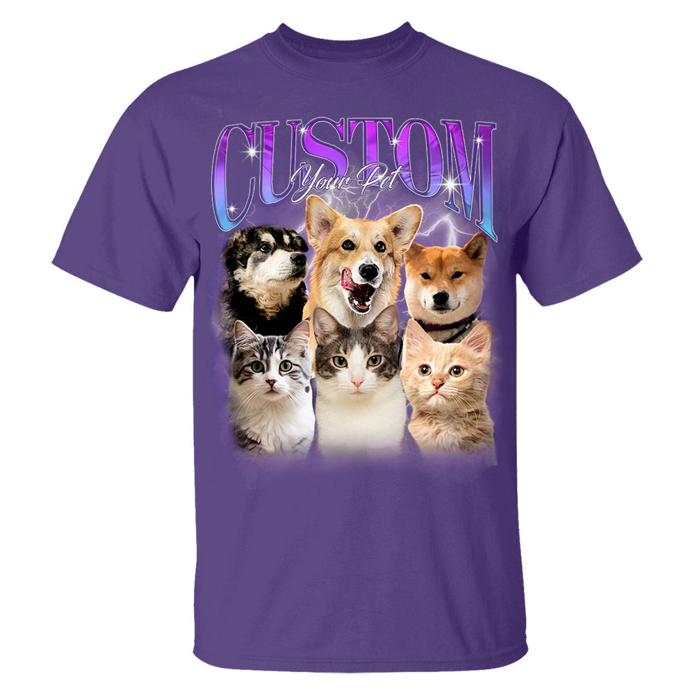 Custom Bootleg Pet Shirt, Custom Dog Shirt, Personalized with Your Own Dog or Cat,Dog Photo Retro 90's Tee Gift For Her