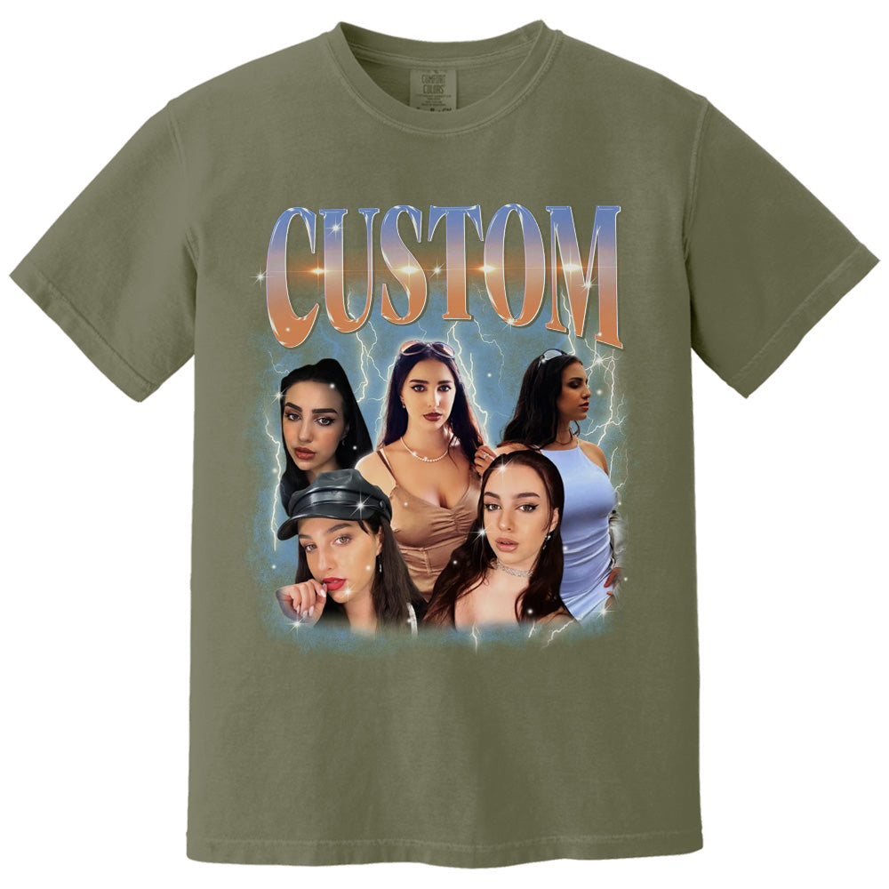 Comfort Colors Custom 90s Vintage Girlfriend Bootleg Shirt, Custom Your Own Bootleg Your Design