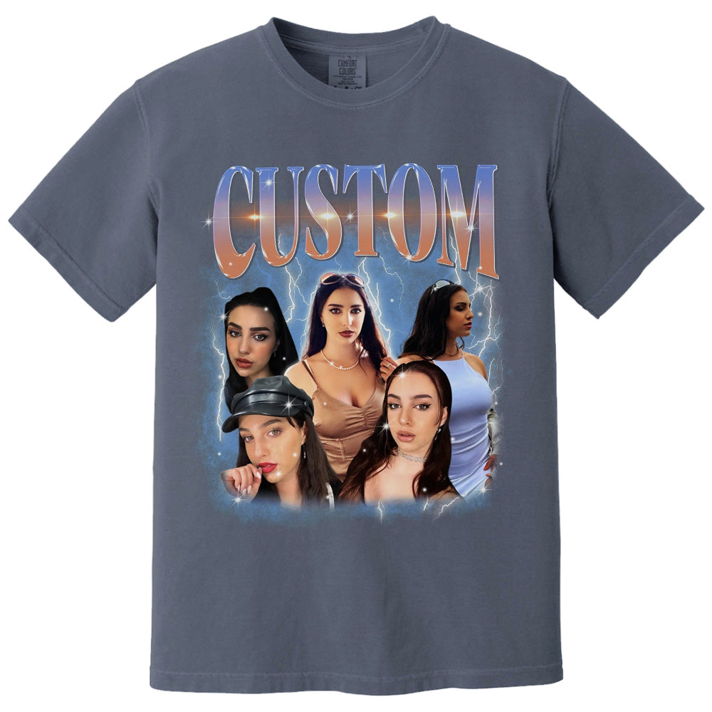 Comfort Colors Custom 90s Vintage Girlfriend Bootleg Shirt, Custom Your Own Bootleg Your Design