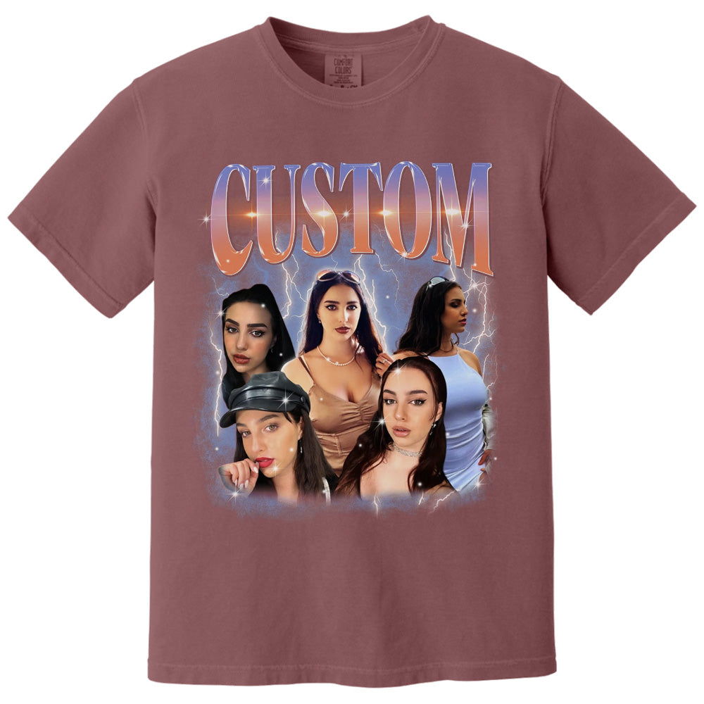 Comfort Colors Custom 90s Vintage Girlfriend Bootleg Shirt, Custom Your Own Bootleg Your Design