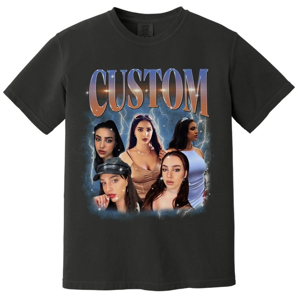 Comfort Colors Custom 90s Vintage Girlfriend Bootleg Shirt, Custom Your Own Bootleg Your Design