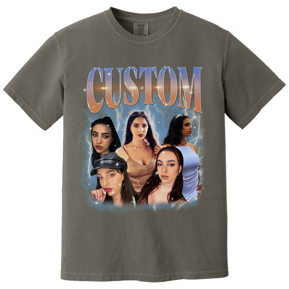 Comfort Colors Custom 90s Vintage Girlfriend Bootleg Shirt, Custom Your Own Bootleg Your Design