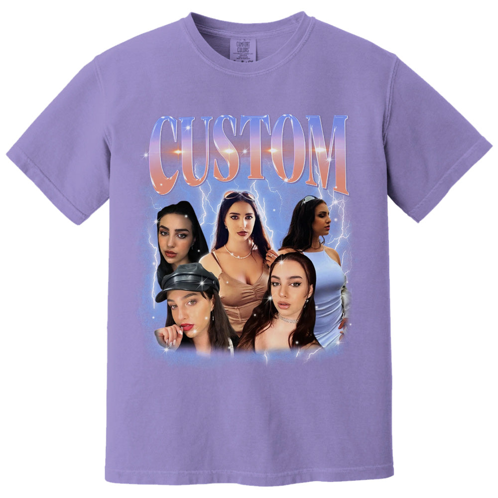 Comfort Colors Custom 90s Vintage Girlfriend Bootleg Shirt, Custom Your Own Bootleg Your Design
