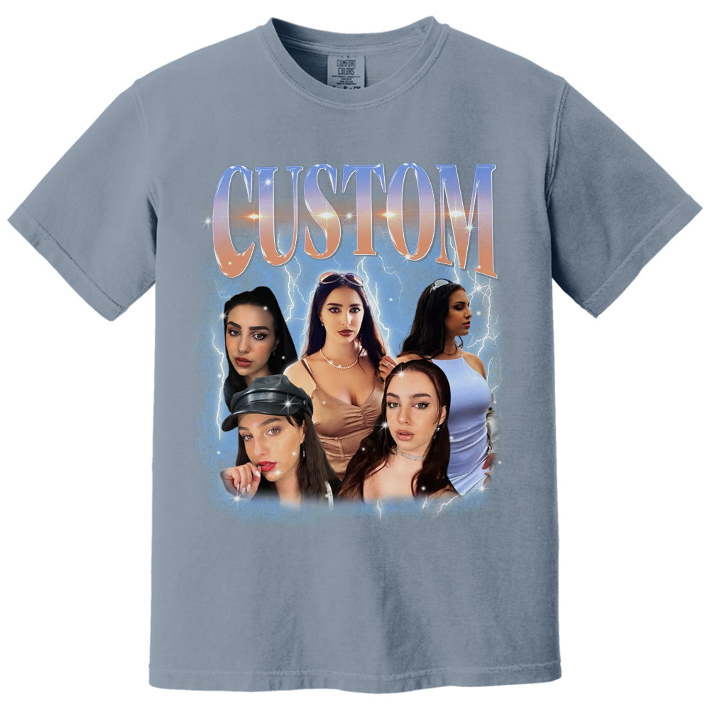 Comfort Colors Custom 90s Vintage Girlfriend Bootleg Shirt, Custom Your Own Bootleg Your Design