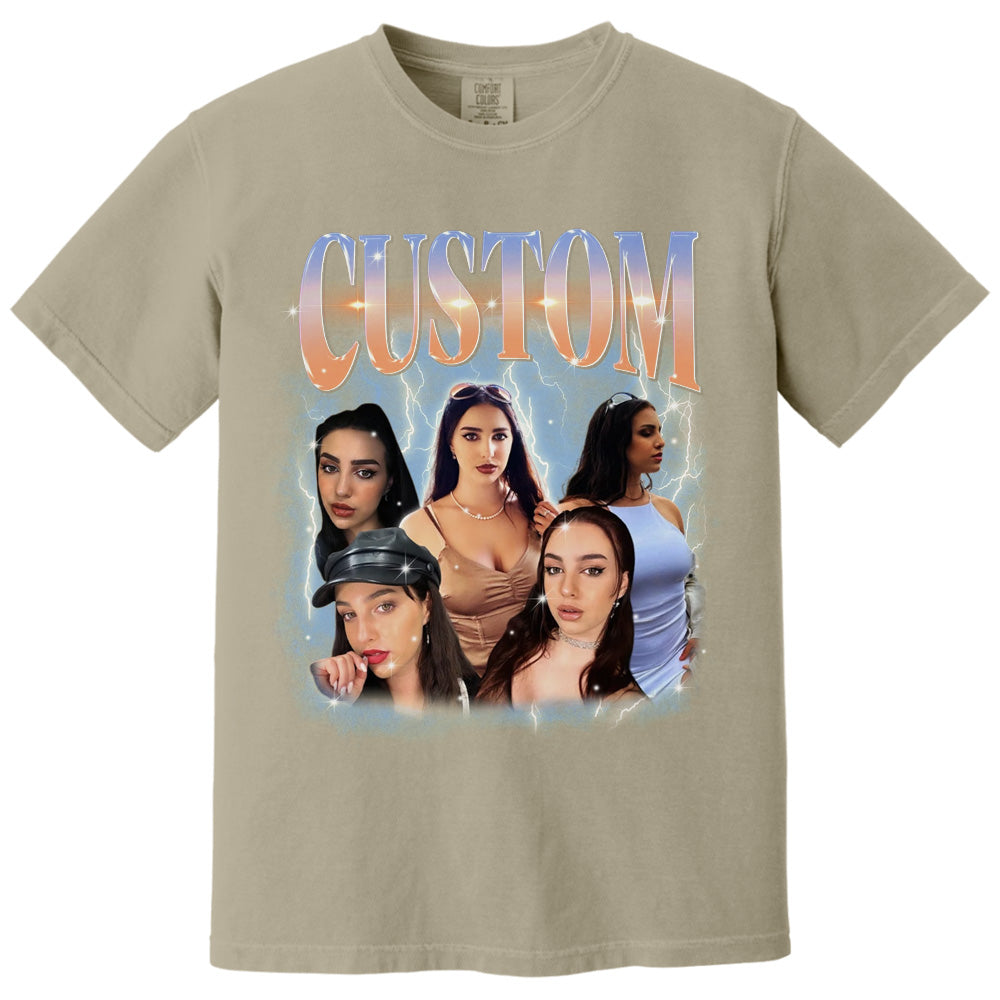 Comfort Colors Custom 90s Vintage Girlfriend Bootleg Shirt, Custom Your Own Bootleg Your Design