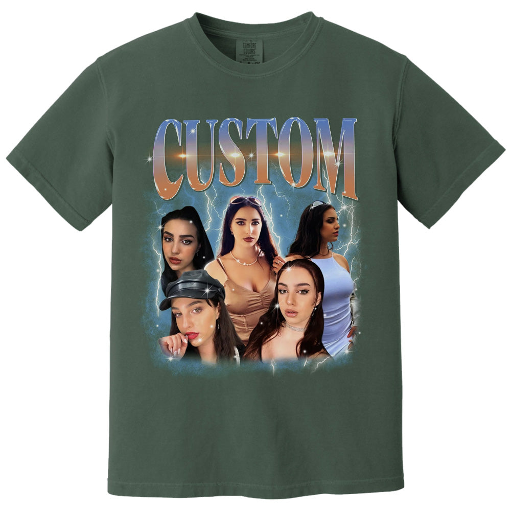 Comfort Colors Custom 90s Vintage Girlfriend Bootleg Shirt, Custom Your Own Bootleg Your Design