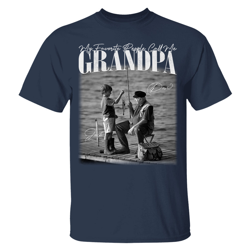 My Favorite People Call Me Grandpa - Washed Tee Retro Bootleg Shirt For Father's Day T1807