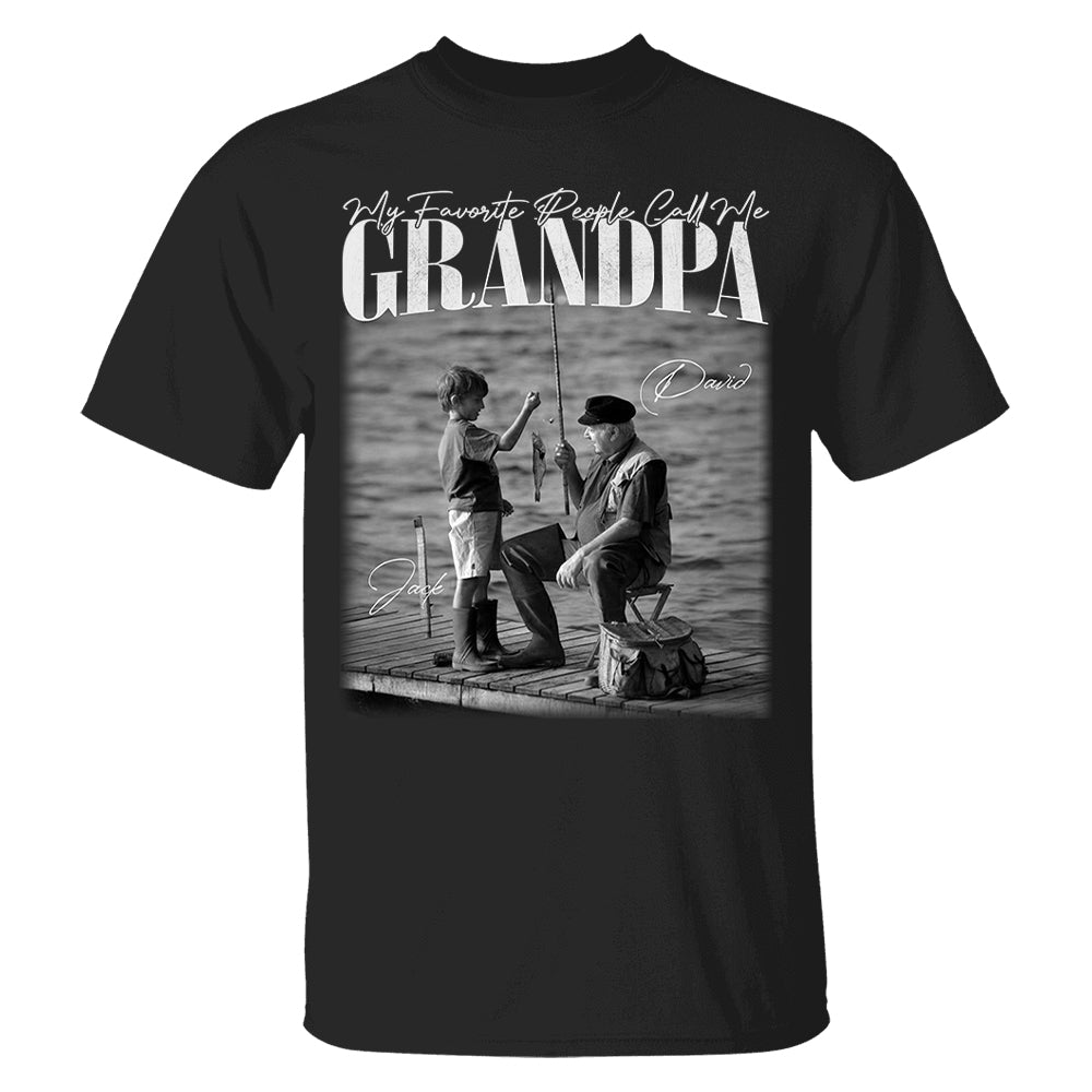 My Favorite People Call Me Grandpa - Washed Tee Retro Bootleg Shirt For Father's Day T1807
