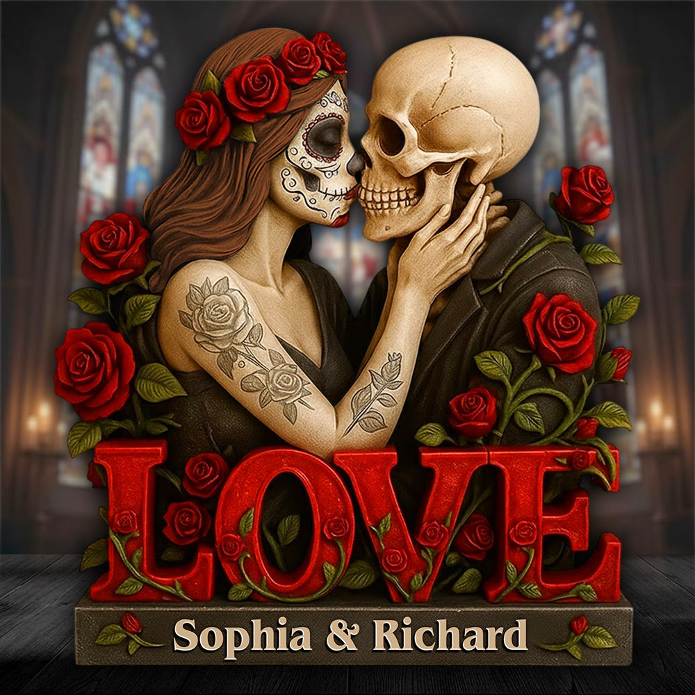 Skull Couple Acrylic Plaque - Personalized Gifts For Couple Li29