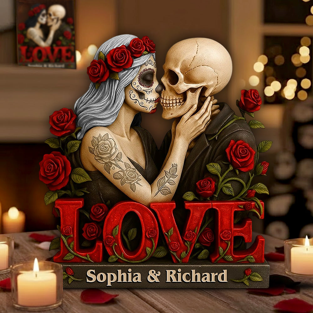 Skull Couple Acrylic Plaque - Personalized Gifts For Couple Li29