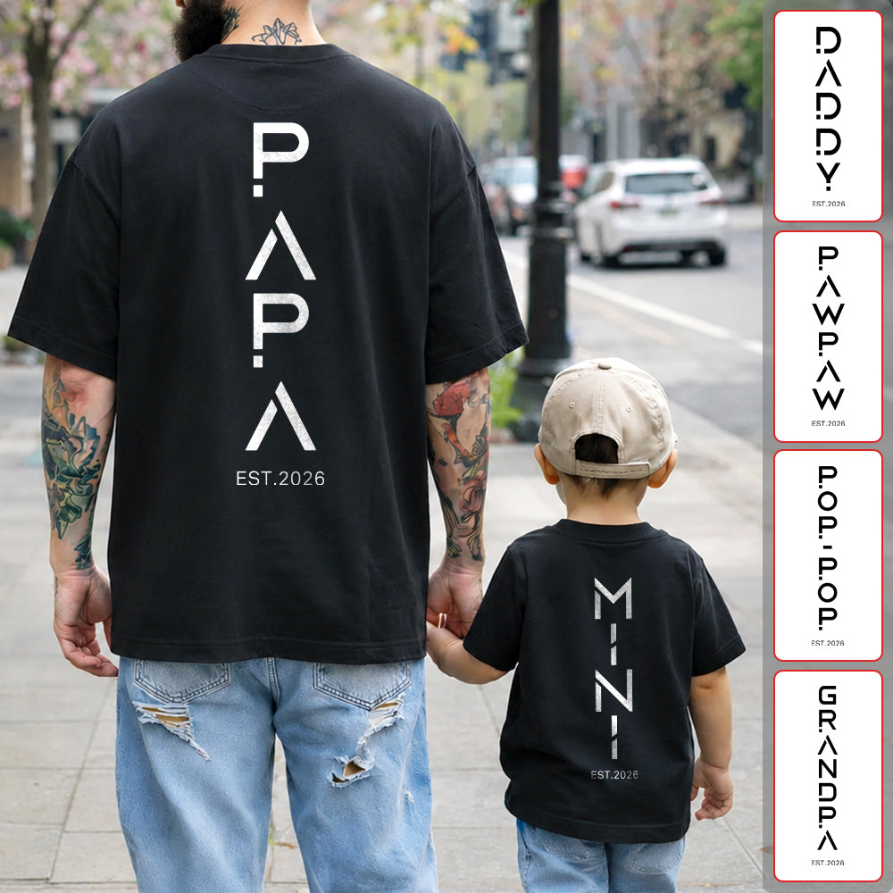 Personalized Dad Mini Shirt Set With Birth Year, Father-Child Matching Outfit, Father's Day Gift - Father-Child Matching Set - Father's Day Gift Idea Hv01