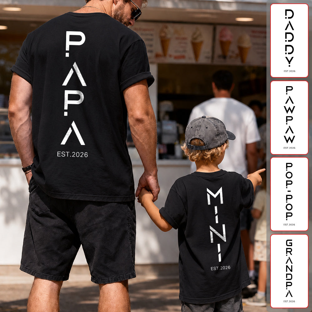 Personalized Dad Mini Shirt Set With Birth Year, Father-Child Matching Outfit, Father's Day Gift - Father-Child Matching Set - Father's Day Gift Idea Hv01