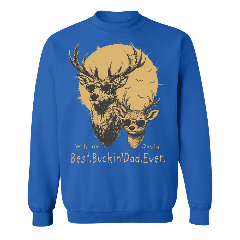 Personalized Best Buckin' Dad Ever T-Shirt Father Day Gifts for Dad Funny Papa Tshirt Cool Daddy Hunting Tee Vr2 Hv01