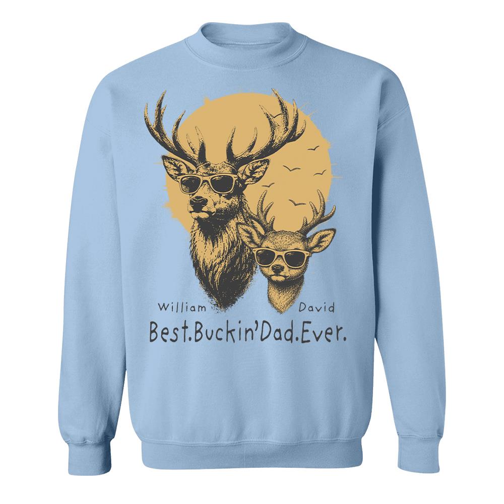 Personalized Best Buckin' Dad Ever T-Shirt Father Day Gifts for Dad Funny Papa Tshirt Cool Daddy Hunting Tee Vr2 Hv01