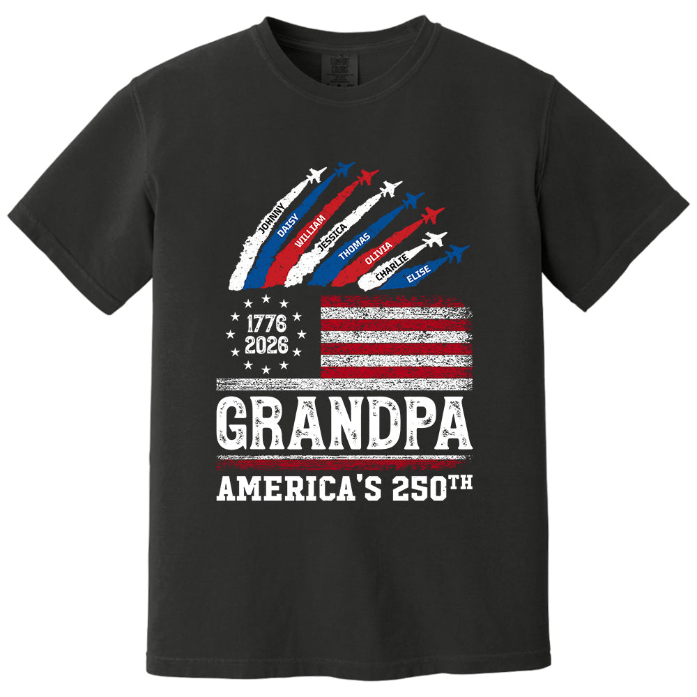 Proud Dad Grandpa Nation Flag American 250th Anniversary, Personalized Cool Shirt For Father's Day, Gift For Dad, Grandpa, Husband MI209 VH01