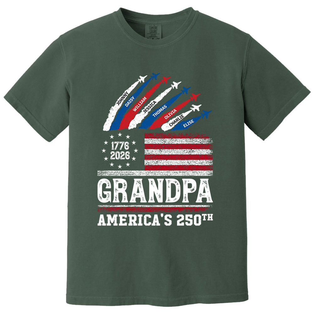 Proud Dad Grandpa Nation Flag American 250th Anniversary, Personalized Cool Shirt For Father's Day, Gift For Dad, Grandpa, Husband MI209 VH01