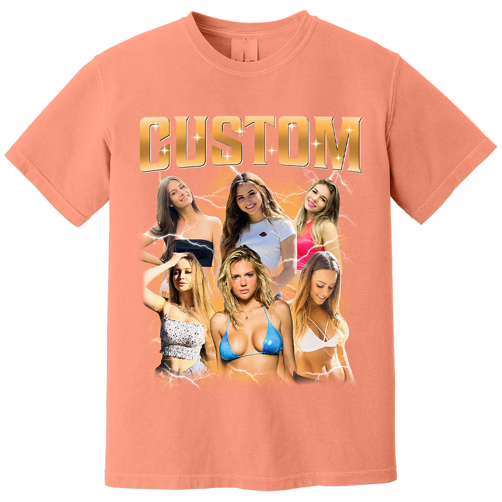 Custom Girlfriend Photo With Unique Style Bootleg Shirt - Valentine Shirt For Boyfriend, Girlfriend