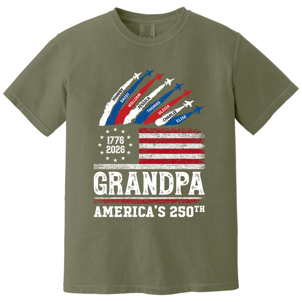 Proud Dad Grandpa Nation Flag American 250th Anniversary, Personalized Cool Shirt For Father's Day, Gift For Dad, Grandpa, Husband MI209 VH01