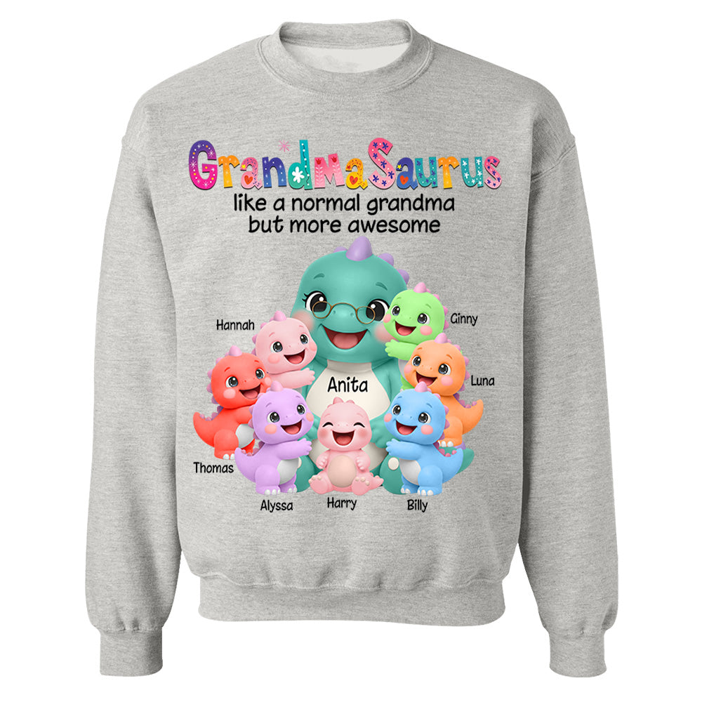 Grandmasaurus Like A Normal Grandma But More Awesome, Grandmasaurus And Grandkids, Custom Shirt Gift For Grandma, Gift for Grandma Tshirt Sweatshirt MI209 Li29