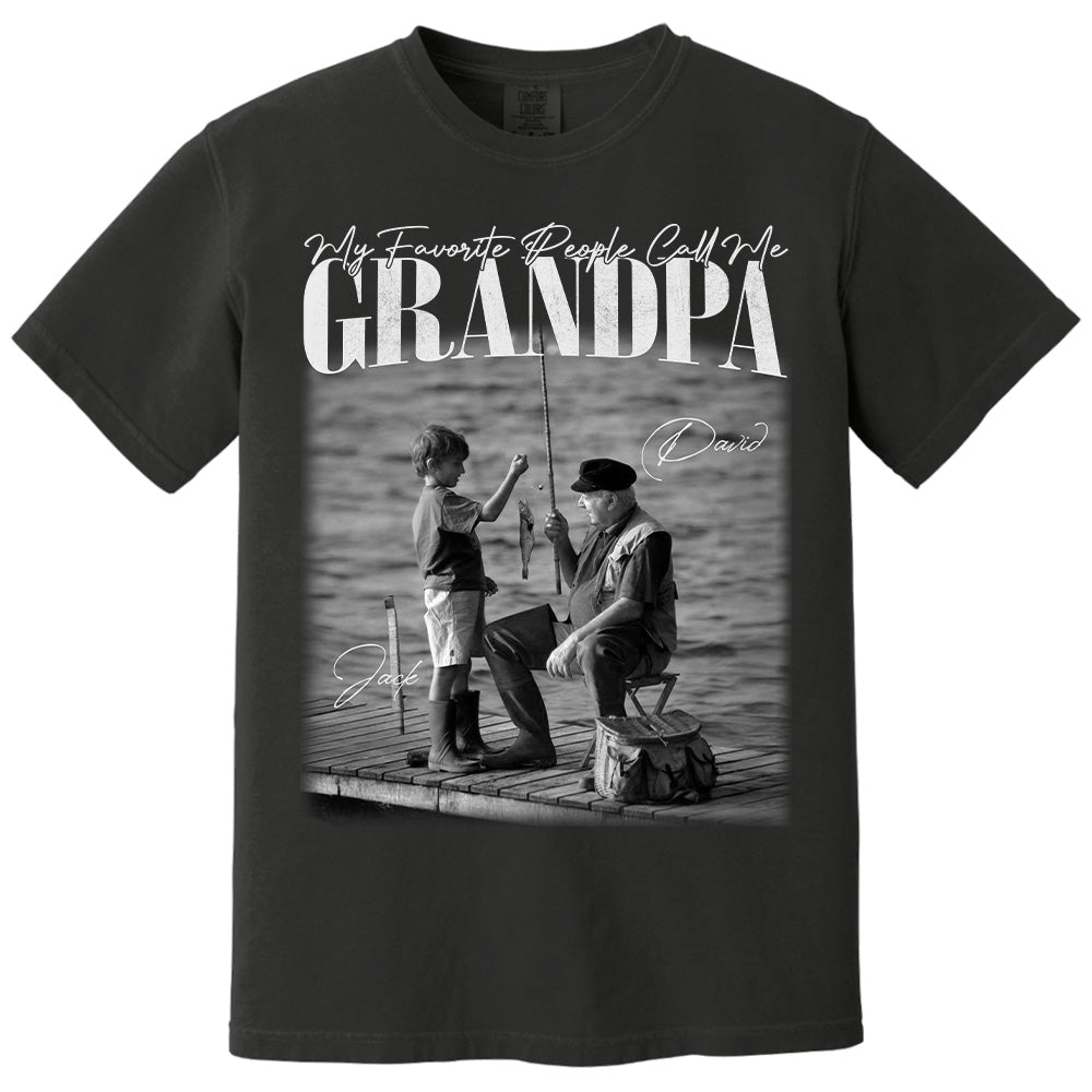 My Favorite People Call Me Grandpa - Washed Tee Retro Bootleg Shirt For Father's Day T1807