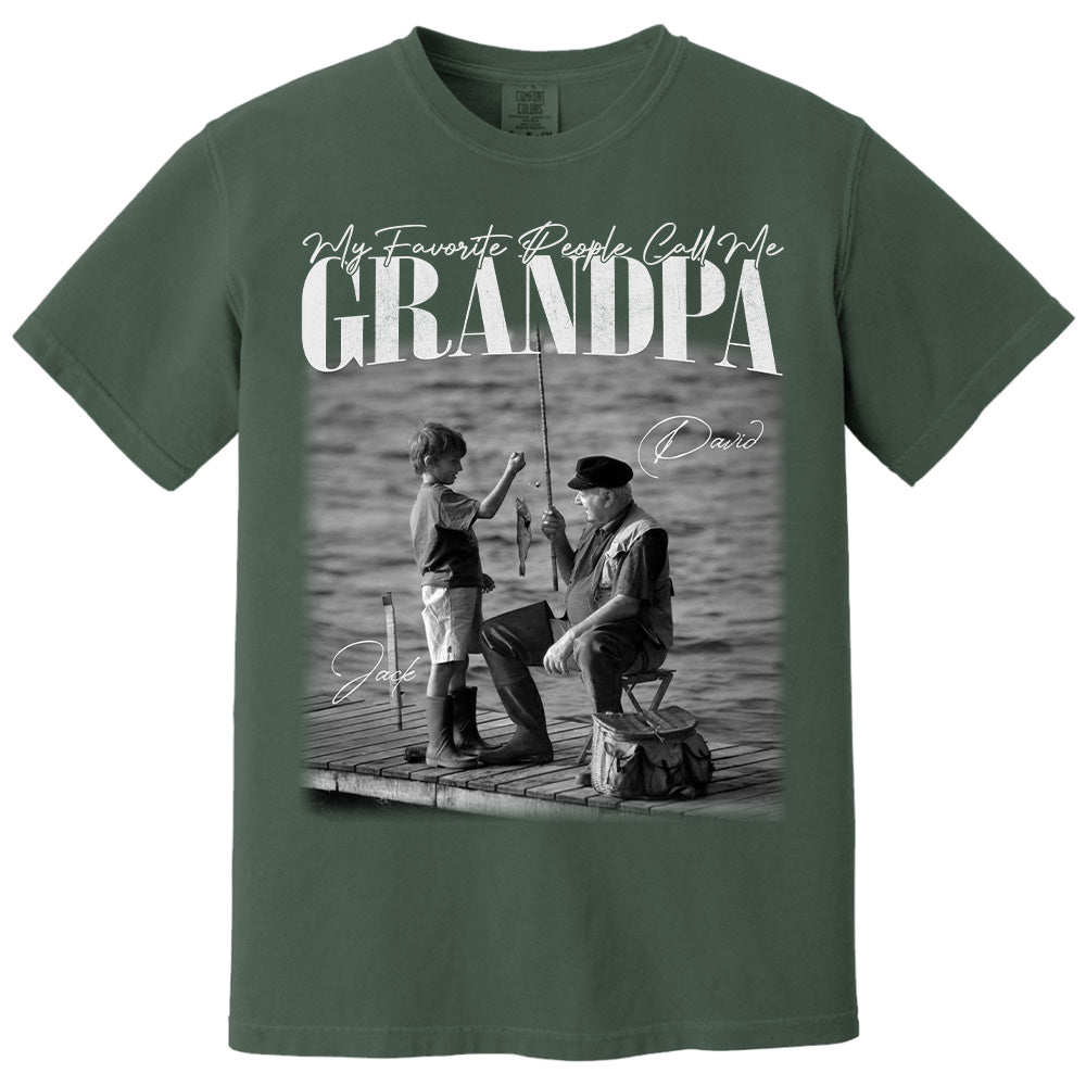 My Favorite People Call Me Grandpa - Washed Tee Retro Bootleg Shirt For Father's Day T1807