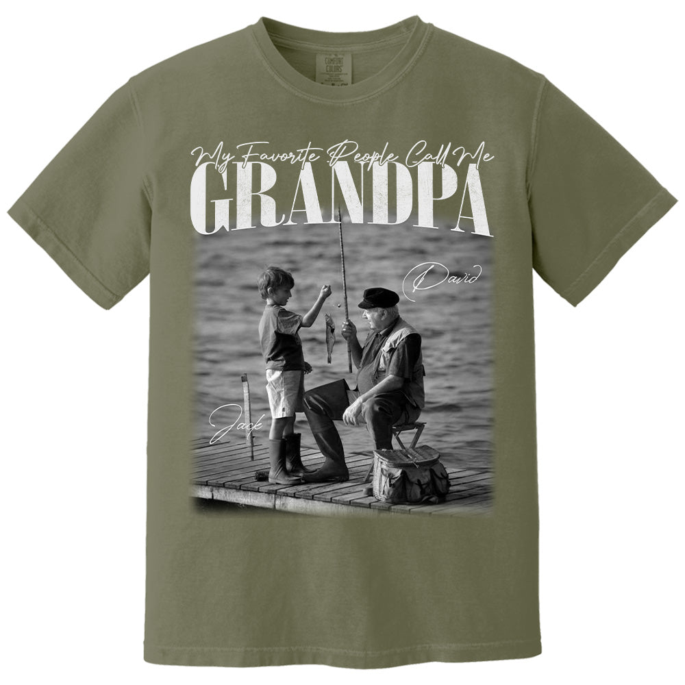 My Favorite People Call Me Grandpa - Washed Tee Retro Bootleg Shirt For Father's Day T1807