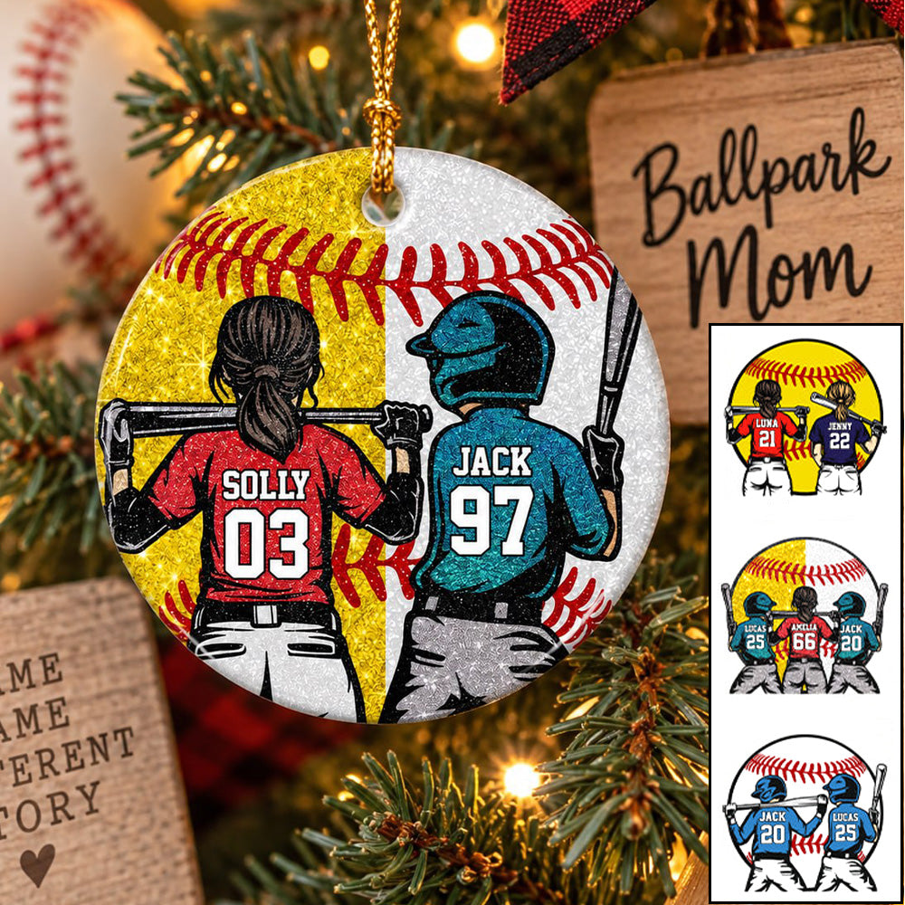 Personalized Baseball Softball Christmas Ornament, Custom Player Gift, Baseball Softball Lovers Gift T1807 T24