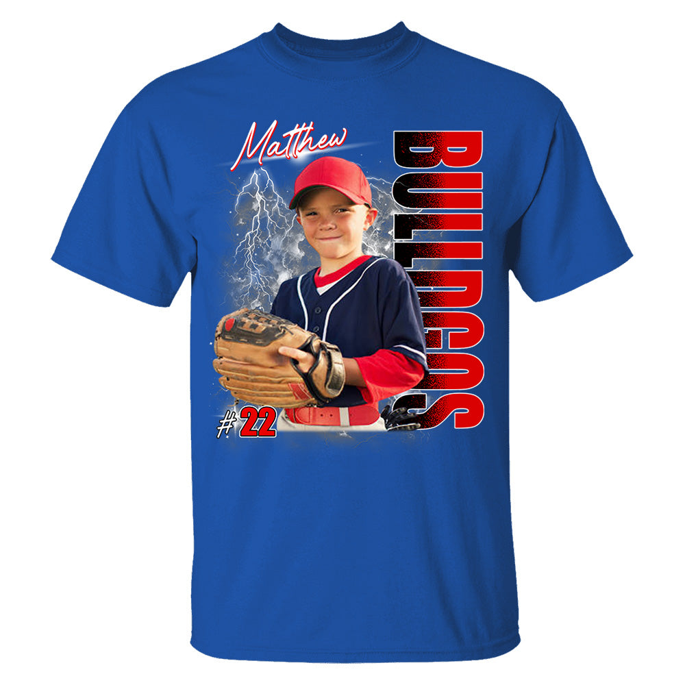 Custom Photo Baseball Player Shirt - Personalized Team Name School Name Bootleg Shirt Vr2 Na02