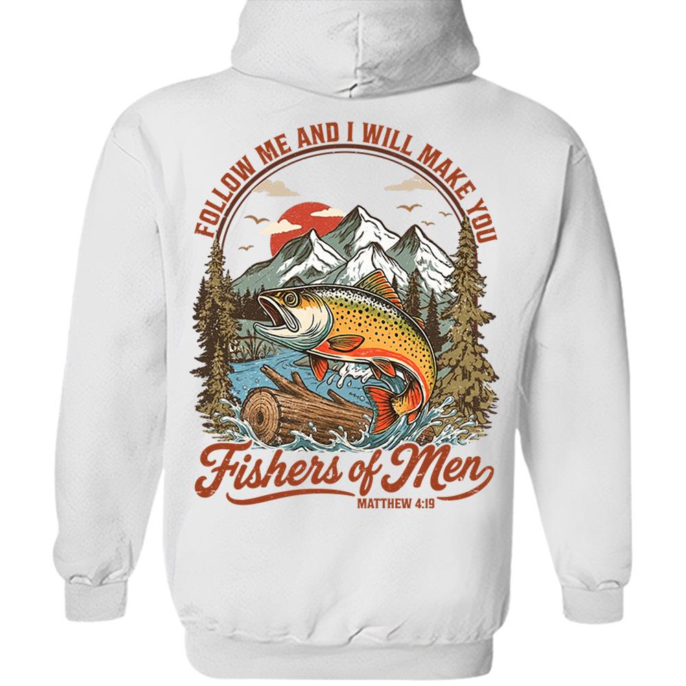 Follow Me and I Will Make You Fishers of Men Shirt - Matthew 4:19 Christian Fishing Shirt Hv01