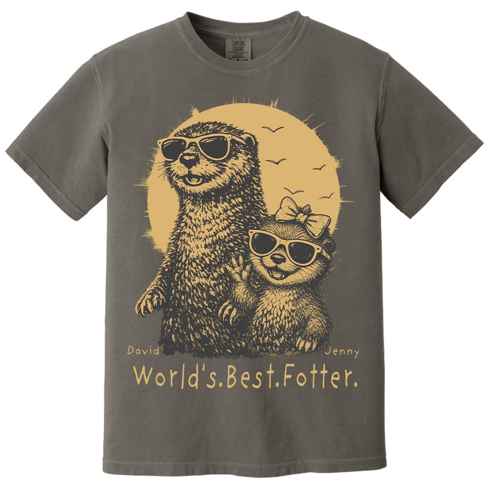 Personalized World's Best Fotter Shirt Father Day Gifts for Dad Funny Papa Shirt Cool Daddy Otter Tee T1807 Hv01