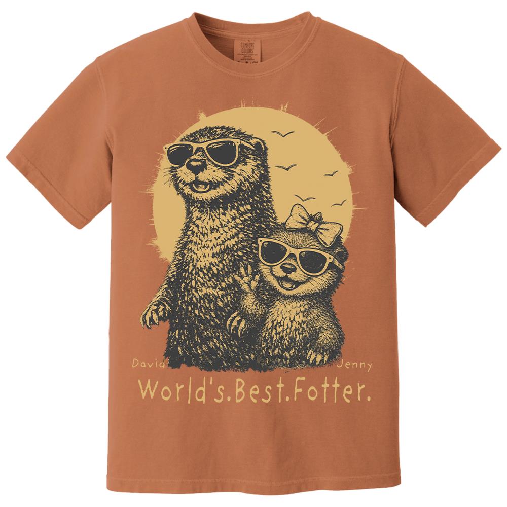 Personalized World's Best Fotter Shirt Father Day Gifts for Dad Funny Papa Shirt Cool Daddy Otter Tee T1807 Hv01