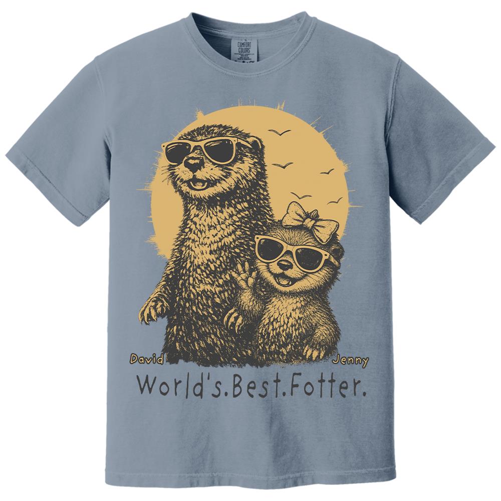 Personalized World's Best Fotter Shirt Father Day Gifts for Dad Funny Papa Shirt Cool Daddy Otter Tee T1807 Hv01