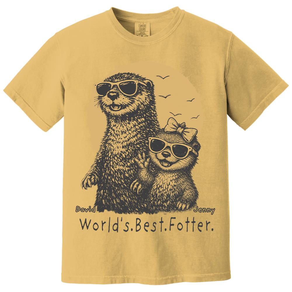 Personalized World's Best Fotter Shirt Father Day Gifts for Dad Funny Papa Shirt Cool Daddy Otter Tee T1807 Hv01