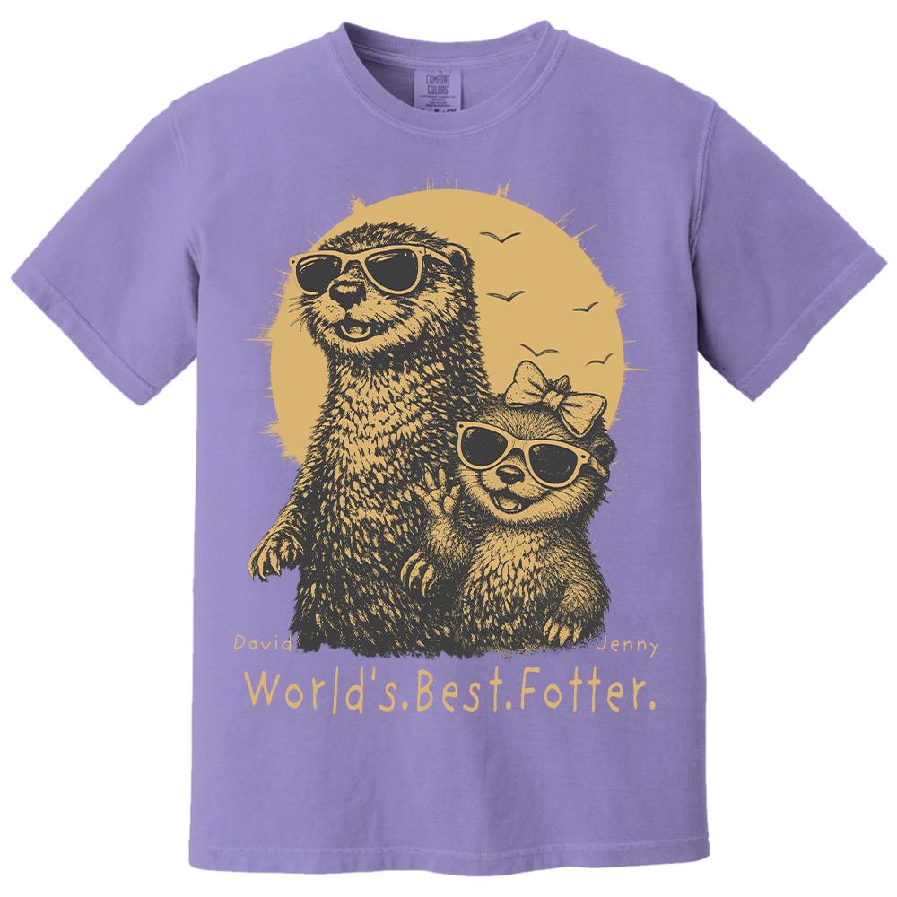 Personalized World's Best Fotter Shirt Father Day Gifts for Dad Funny Papa Shirt Cool Daddy Otter Tee T1807 Hv01