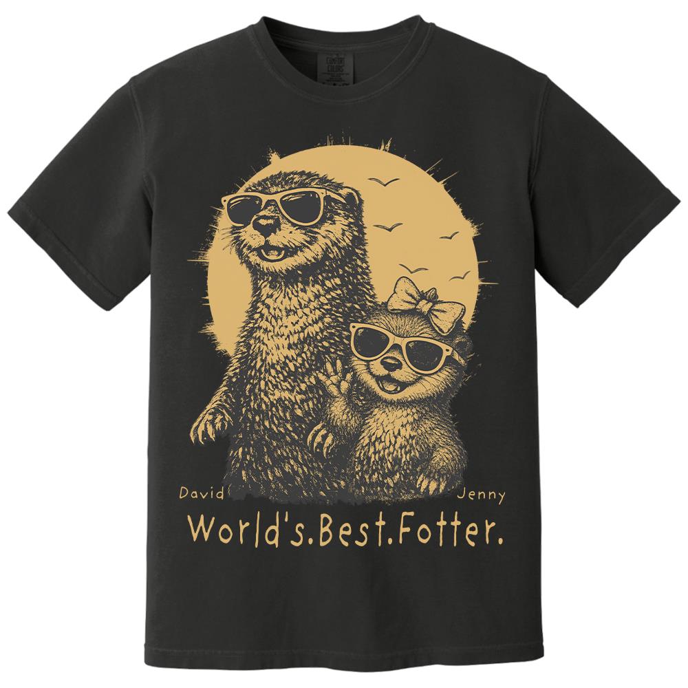 Personalized World's Best Fotter Shirt Father Day Gifts for Dad Funny Papa Shirt Cool Daddy Otter Tee T1807 Hv01