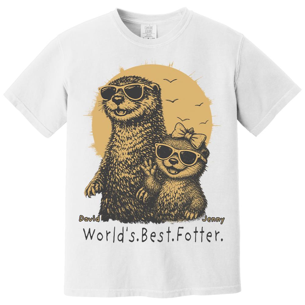 Personalized World's Best Fotter Shirt Father Day Gifts for Dad Funny Papa Shirt Cool Daddy Otter Tee T1807 Hv01