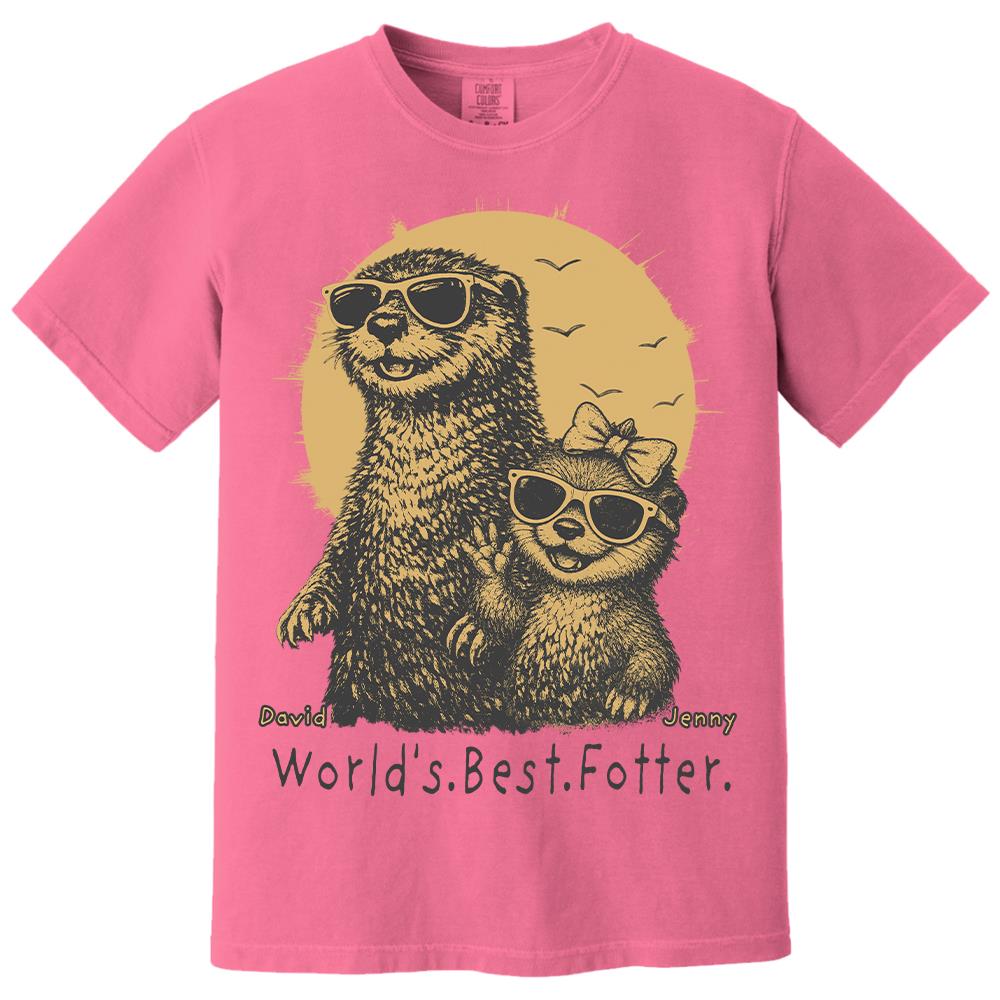 Personalized World's Best Fotter Shirt Father Day Gifts for Dad Funny Papa Shirt Cool Daddy Otter Tee T1807 Hv01