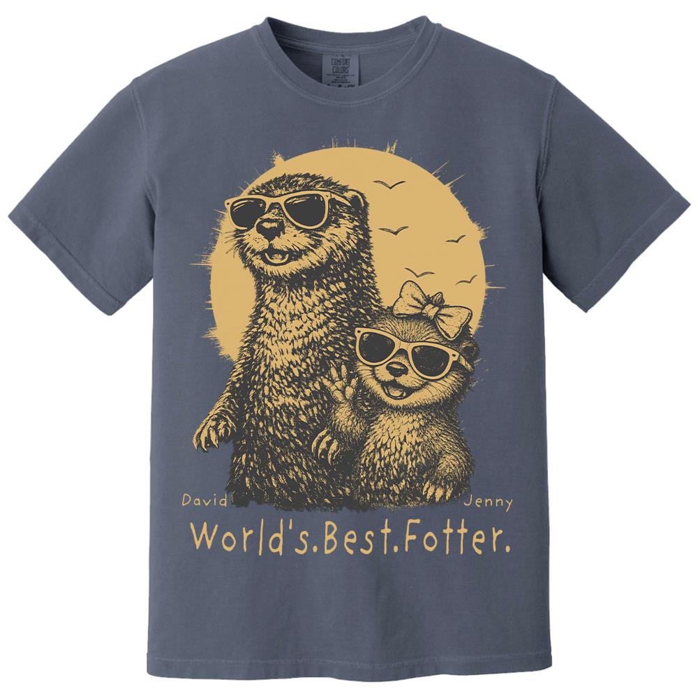 Personalized World's Best Fotter Shirt Father Day Gifts for Dad Funny Papa Shirt Cool Daddy Otter Tee T1807 Hv01