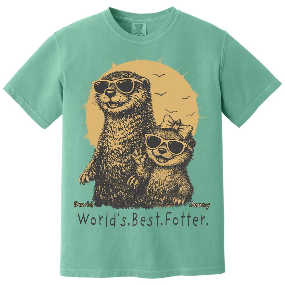 Personalized World's Best Fotter Shirt Father Day Gifts for Dad Funny Papa Shirt Cool Daddy Otter Tee T1807 Hv01