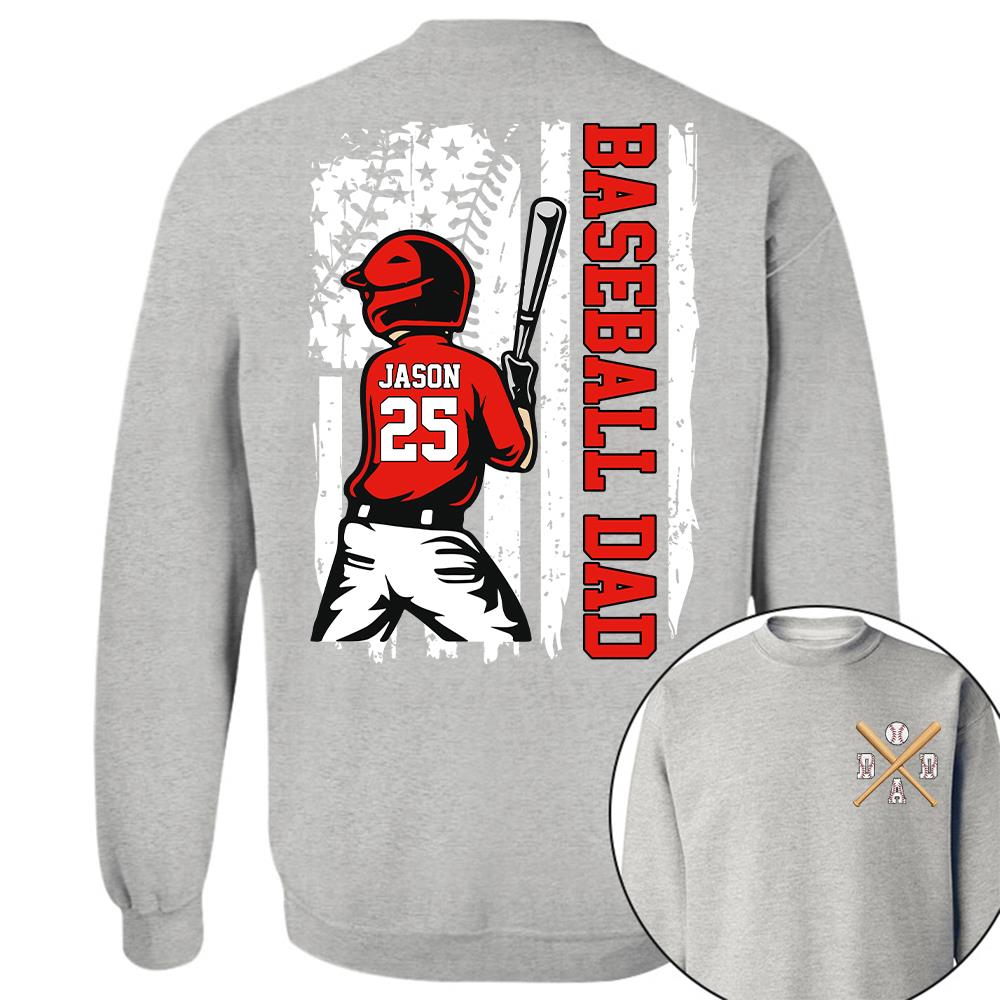 Best Dad Ever Personalized Ballpark Dad Shirt, Custom Baseball Softball Dad Tee, Father's Day Gift Na02 Hv01