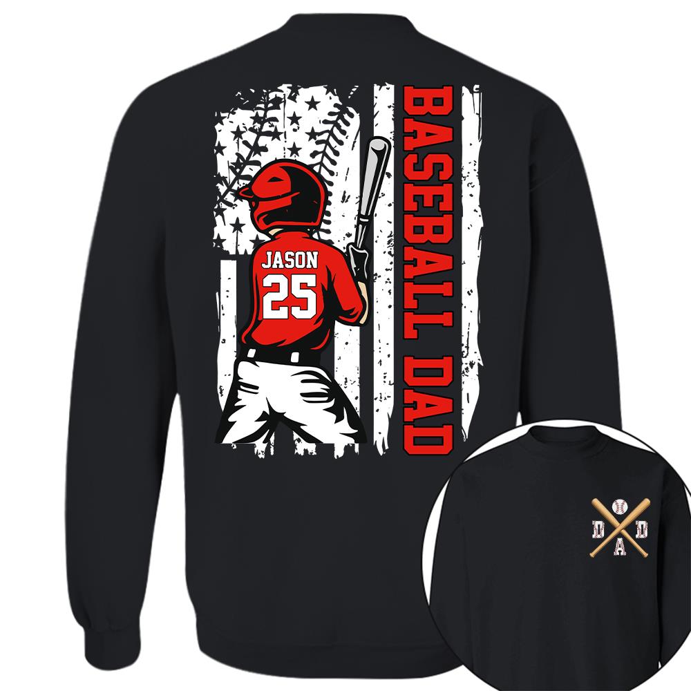 Best Dad Ever Personalized Ballpark Dad Shirt, Custom Baseball Softball Dad Tee, Father's Day Gift Na02 Hv01
