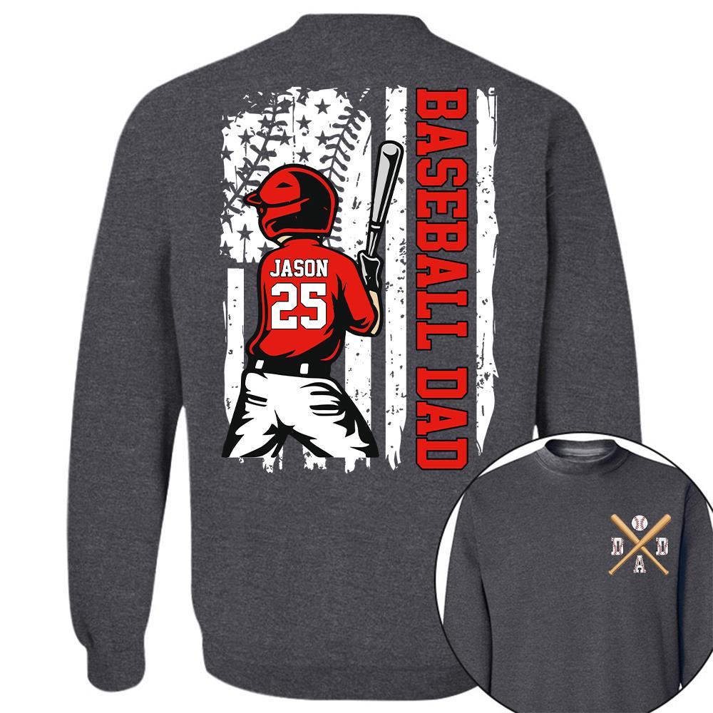 Best Dad Ever Personalized Ballpark Dad Shirt, Custom Baseball Softball Dad Tee, Father's Day Gift Na02 Hv01