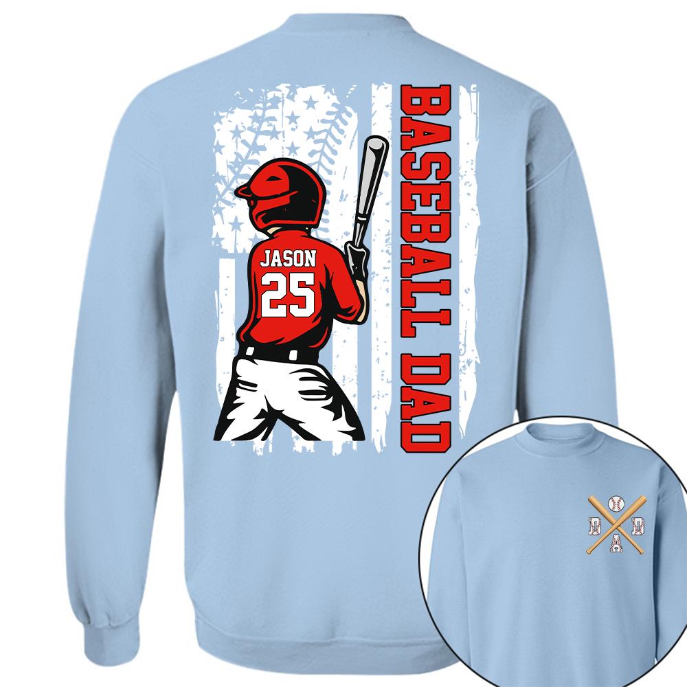 Best Dad Ever Personalized Ballpark Dad Shirt, Custom Baseball Softball Dad Tee, Father's Day Gift Na02 Hv01