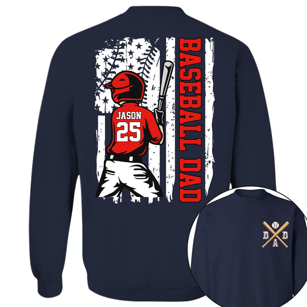 Best Dad Ever Personalized Ballpark Dad Shirt, Custom Baseball Softball Dad Tee, Father's Day Gift Na02 Hv01
