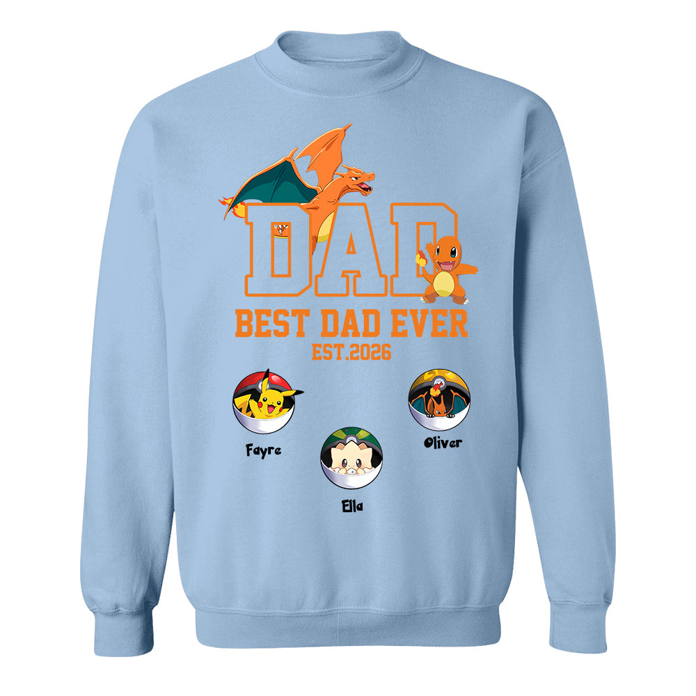 Pokedad Best Dad Ever, Personalized PokeDad Dad Est Shirt, Gift For Father's Day, Gift For Dad Husband MI209 TH23