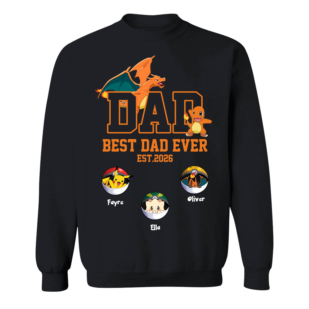 Pokedad Best Dad Ever, Personalized PokeDad Dad Est Shirt, Gift For Father's Day, Gift For Dad Husband MI209 TH23